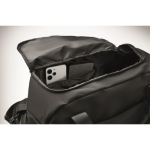 Nylon sports bag with trolley strap and shoulder strap 20L black colour sixth photographic view