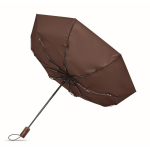 Wind-resistant automatic polyester folding umbrella Ø94 brown colour fourth view