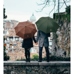 Wind-resistant automatic polyester folding umbrella Ø94 green colour second main ambient view