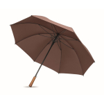 Wind-resistant automatic pongee umbrella with straight handle Ø137 brown colour third view