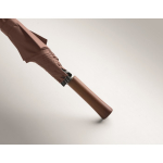 Wind-resistant automatic pongee umbrella with straight handle Ø137 brown colour fifth photographic view