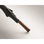 Wind-resistant automatic pongee umbrella with straight handle Ø137 black colour fifth photographic view