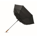 Wind-resistant automatic pongee umbrella with straight handle Ø137 black colour eighth view