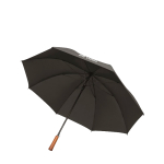 Wind-resistant automatic pongee umbrella with straight handle Ø137 black colour view with print area