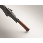 Wind-resistant automatic pongee umbrella with straight handle Ø137 dark grey colour fifth photographic view