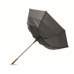 Wind-resistant automatic pongee umbrella with straight handle Ø137 dark grey colour eighth view