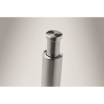 Manual stainless steel and acrylic pressure salt or pepper mill matt silver colour fourth photographic view