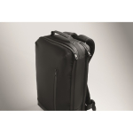 Laptop backpack with PU details and trolley strap 15'' black colour third photographic view