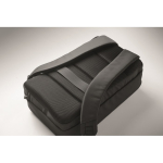 Laptop backpack with PU details and trolley strap 15'' black colour fourth photographic view