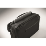 Laptop backpack with PU details and trolley strap 15'' black colour fifth photographic view