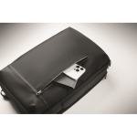 Laptop backpack with PU details and trolley strap 15'' black colour sixth photographic view