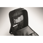Laptop backpack with PU details and trolley strap 15'' black colour seventh photographic view