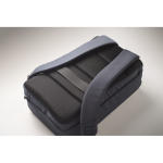 Laptop backpack with PU details and trolley strap 15'' blue colour fourth photographic view