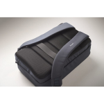 Laptop backpack with PU details and trolley strap 15'' blue colour main view