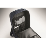 Laptop backpack with PU details and trolley strap 15'' blue colour seventh photographic view
