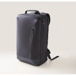 Laptop backpack with PU details and trolley strap 15'' blue colour photographic view