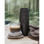 Portable coffee maker for ground coffee and compatible capsules 1.800mAh black colour ambient view