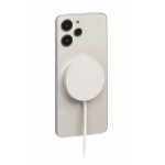 Magnetic wireless charger with fixed 1 m USB-C cable and 25W white colour third view