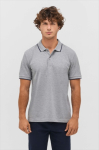 Unisex cotton polo with contrast stripe 200g/m² SOL'S PALERMO grey colour second view