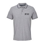Unisex cotton polo with contrast stripe 200g/m² SOL'S PALERMO grey colour view with print area