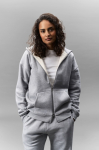 Unisex cotton zip-up hoodie 450g/m² SOL'S LEGACY light grey colour second view