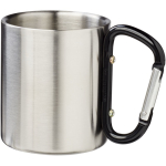 Double-wall insulated mug with integrated carabiner 200ml black colour