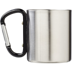 Double-wall insulated mug with integrated carabiner 200ml black colour second rear view