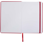 A5 notebook with elastic closure and matching ribbon, dotted pages red colour third front view