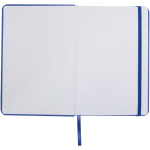 A5 notebook with elastic closure and matching ribbon, dotted pages royal blue colour third front view