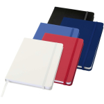 A5 notebook with elastic closure and matching ribbon, dotted pages royal blue colour second multiple colours view