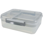Plastic lunch box with multiple compartments 1.45L light grey colour
