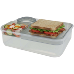 Plastic lunch box with multiple compartments 1.45L light grey colour second view