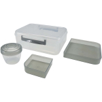 Plastic lunch box with multiple compartments 1.45L light grey colour third view