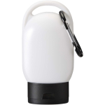 SPF 30 sun cream with integrated carabiner and vanilla fragrance 30ml black colour third front view