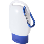 SPF 30 sun cream with integrated carabiner and vanilla fragrance 30ml blue colour