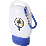 SPF 30 sun cream with integrated carabiner and vanilla fragrance 30ml blue colour