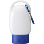 SPF 30 sun cream with integrated carabiner and vanilla fragrance 30ml blue colour third front view