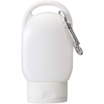 SPF 30 sun cream with integrated carabiner and vanilla fragrance 30ml white colour third front view