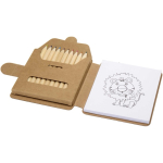 Drawing pad with coloured pencils and flap closure natural colour second view