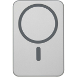 Compact magnetic wireless power bank 5,000 mAh silver colour second rear view