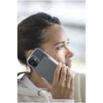 Compact magnetic wireless power bank 5,000 mAh shiny silver colour lifestyle image