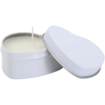 Heart-shaped tin candle with vanilla fragrance 40g white colour