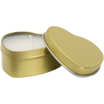 Heart-shaped tin candle with vanilla fragrance 40g pink colour