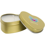 Heart-shaped tin candle with vanilla fragrance 40g pink colour pad printing view