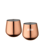 Set of two stainless steel mugs with rose gold finish 540ml main view