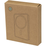 Magnetic portable charger in recycled aluminium 10,000 mAh silver colour second view with box