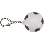 Football-shaped lip balm keyring SPF15 vanilla black colour third front view