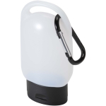 Portable hand gel with carabiner and citrus fragrance 30ml black colour