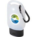 Portable hand gel with carabiner and citrus fragrance 30ml black colour