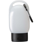 Portable hand gel with carabiner and citrus fragrance 30ml black colour third front view